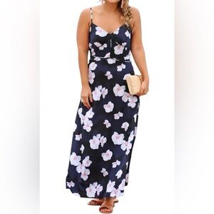 Banana Republic Navy Blue Floral Maxi Dress